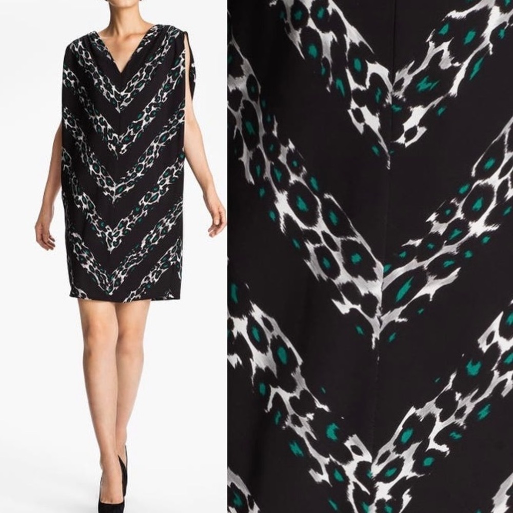 Designer spring / summer leopard stripe dress